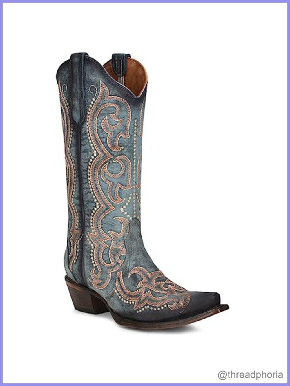 Corral Boots Snip Toe Mid Calf Pull-On Western Boot Leather 2in Heel